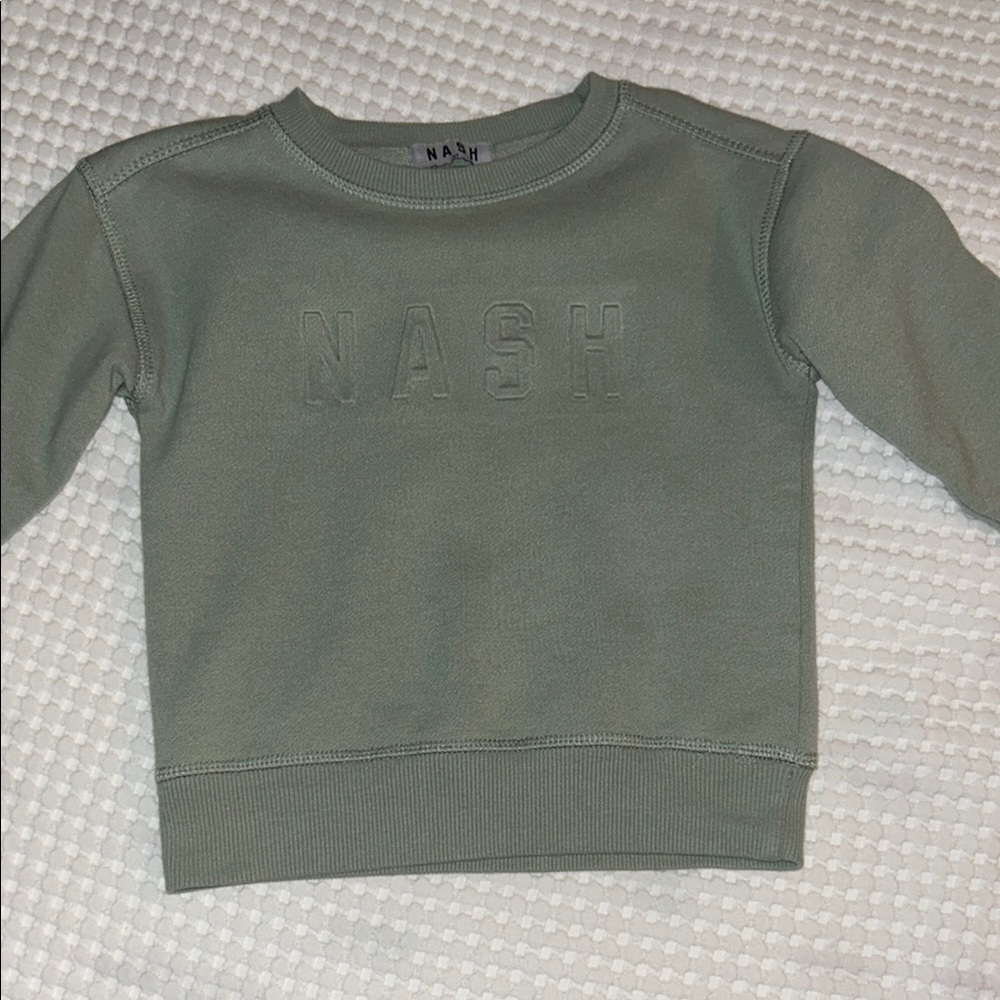 Green Crew Neck Sweatshirt with Tonal Branding
